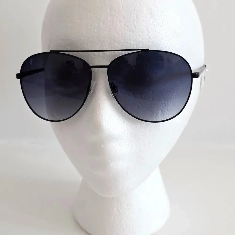 Kurt Geiger London Black Crystal Green Smoke 61mm Aviator Sunglasses 100% UV